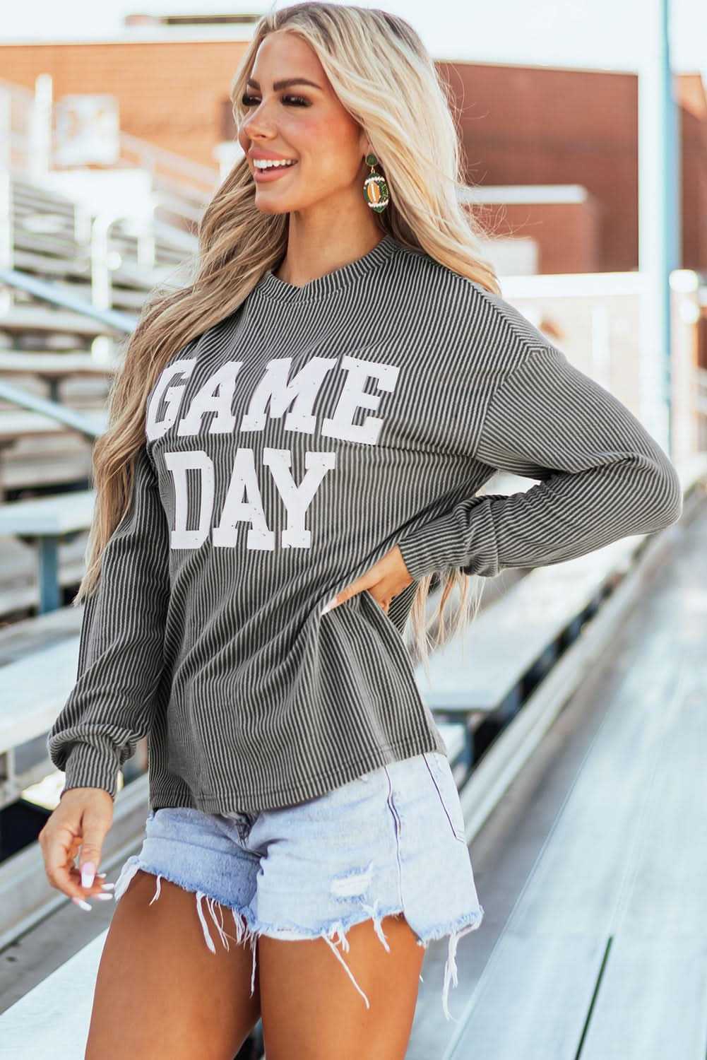 Dark grey graphic long sleeve top - Love Salve 