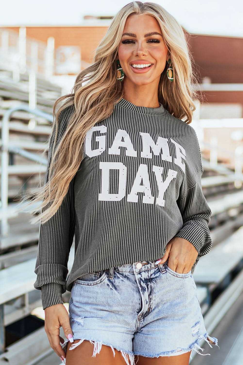 Dark grey graphic long sleeve top - Love Salve 
