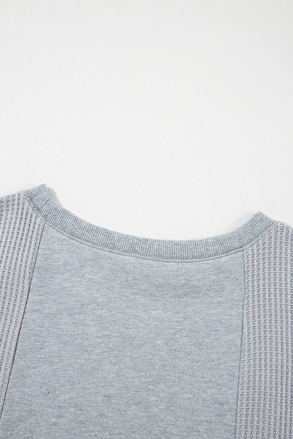 Light grey waffle pullover top - Love Salve 