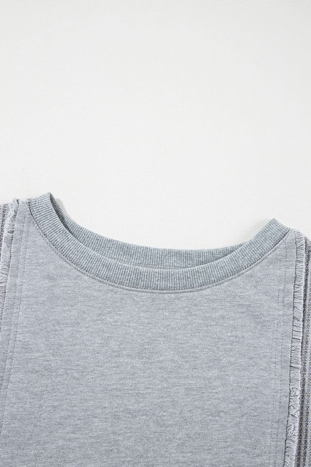 Light grey waffle pullover top - Love Salve 