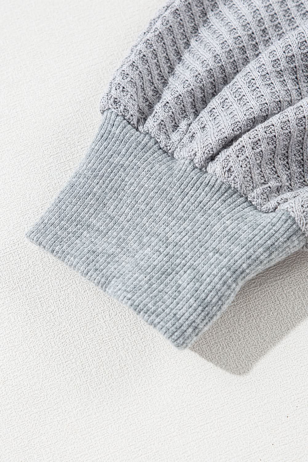 Light grey waffle pullover top - Love Salve 