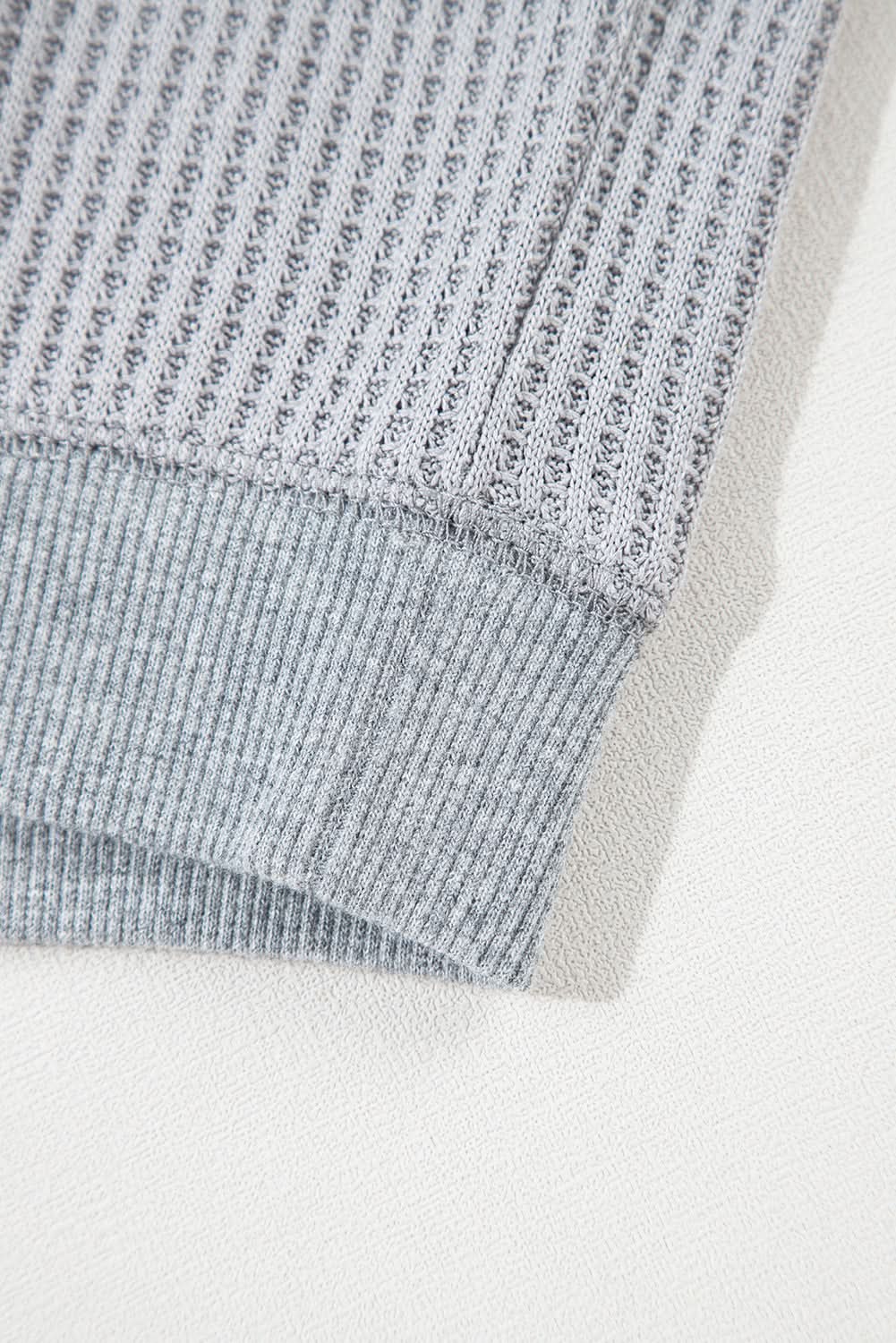 Light grey waffle pullover top - Love Salve 