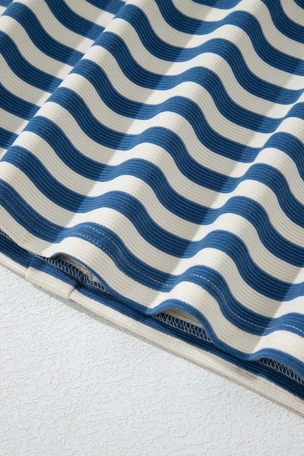 Sky Blue Striped V-Neck Top - Love Salve 
