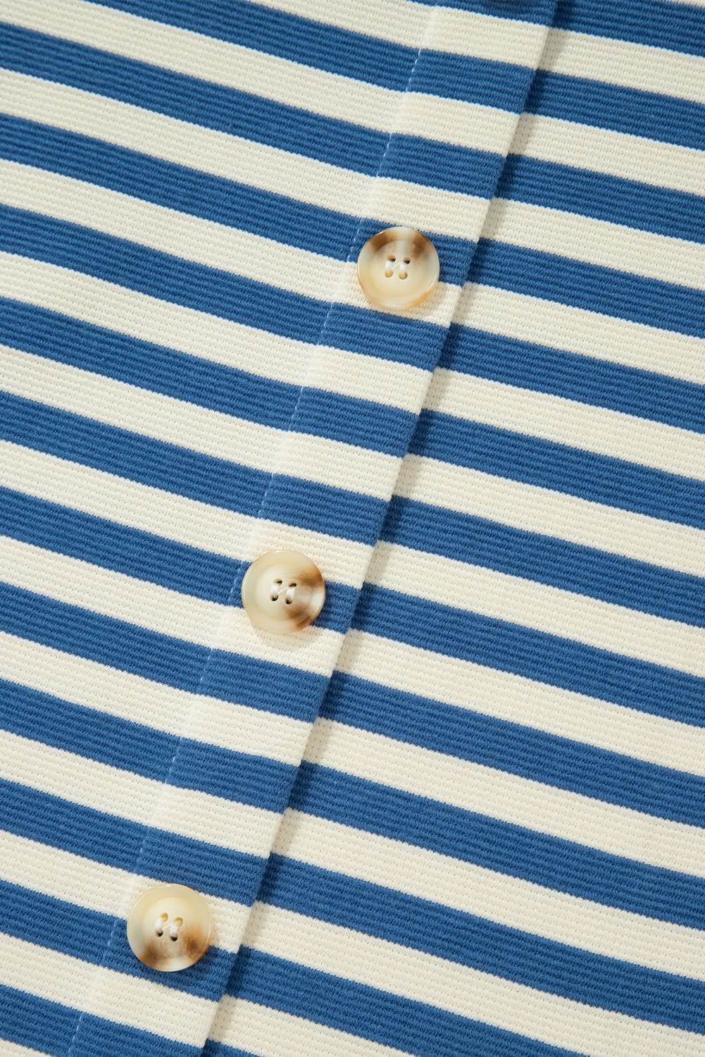 Sky Blue Striped V-Neck Top - Love Salve 