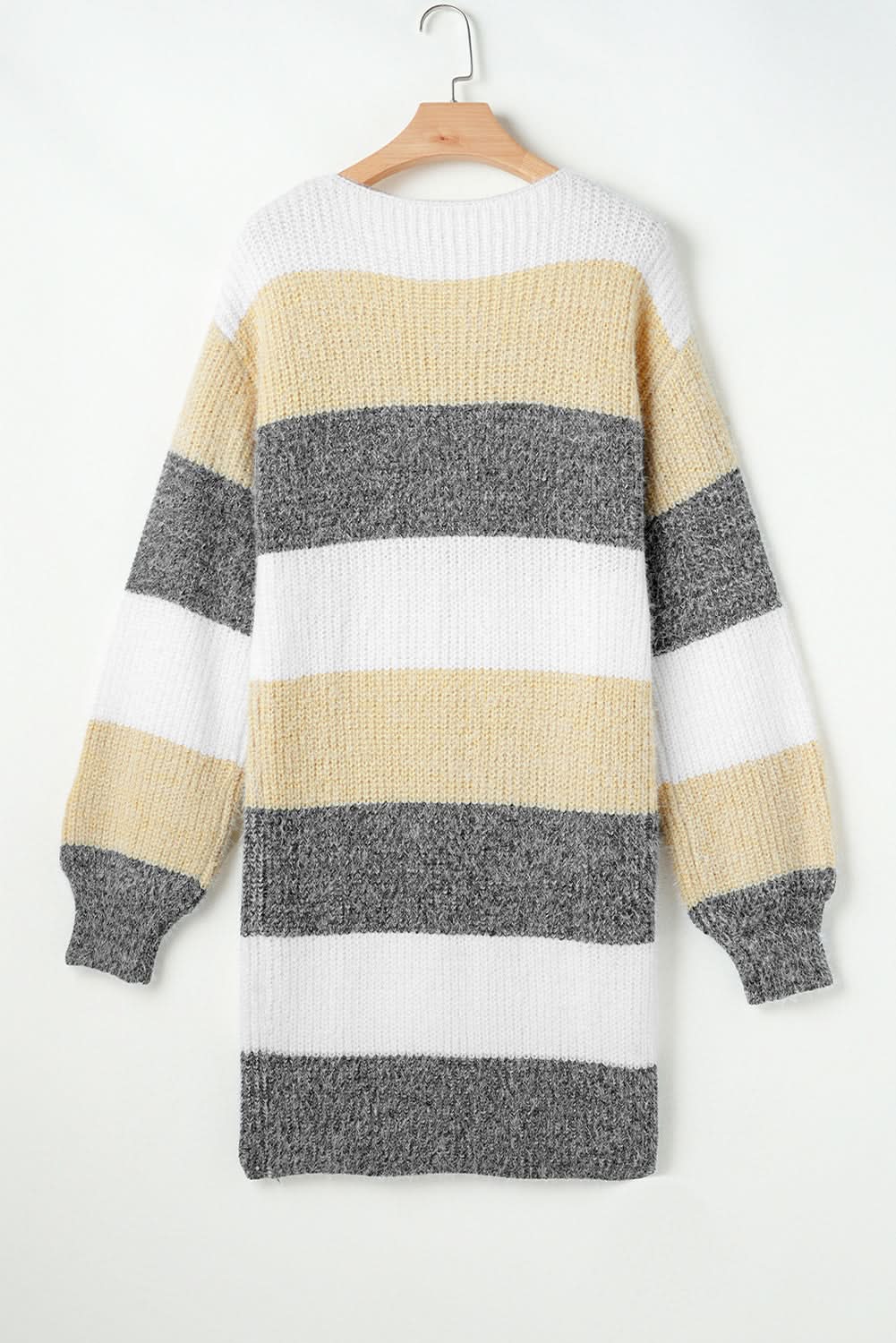 Colorblock bubble sleeve sweater dress - Love Salve 