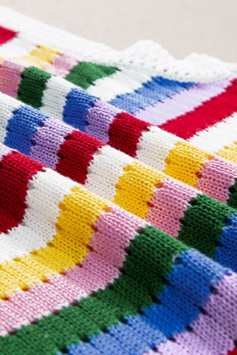 Vibrant striped knitted vest with eyelet detail - Love Salve 