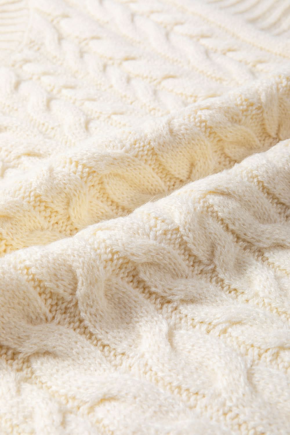 Oatmeal Cable Knit High Neck Sweater Vest - Love Salve 