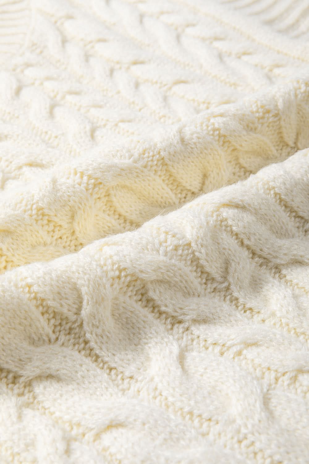 Oatmeal Cable Knit High Neck Sweater Vest - Love Salve 