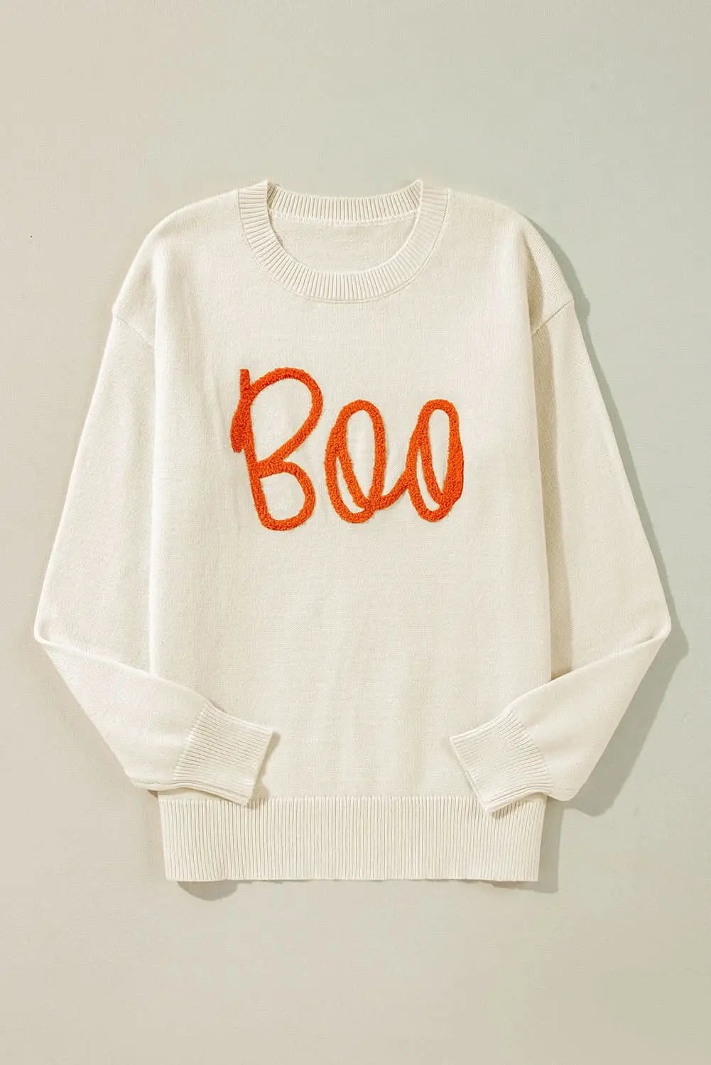 Cozy apricot "Boo" sweater - Love Salve 
