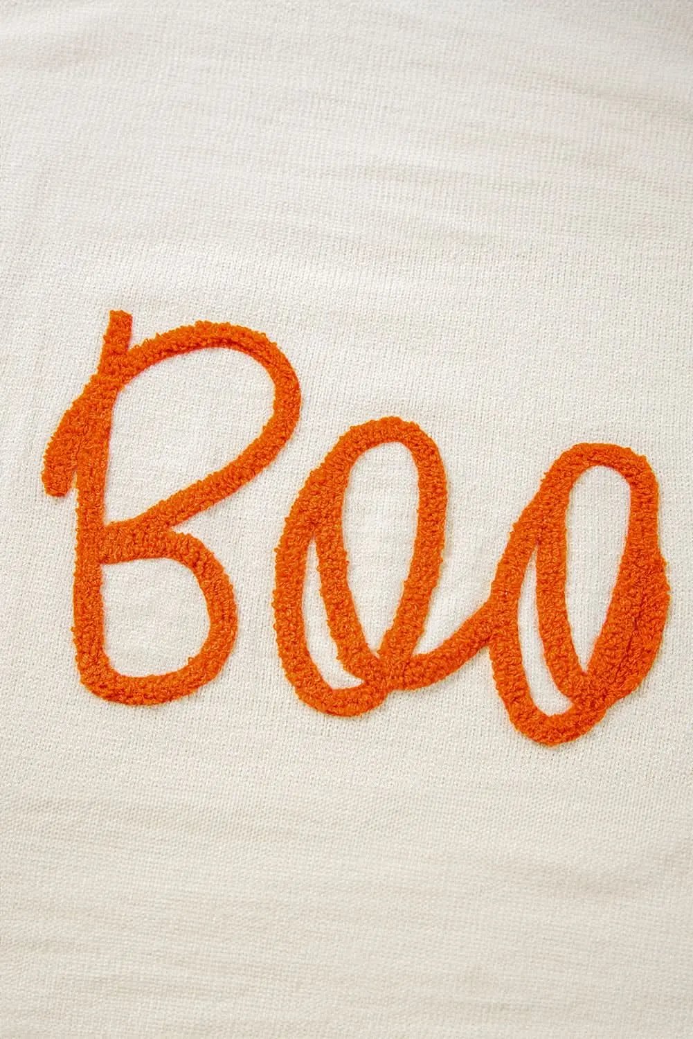 Cozy apricot "Boo" sweater - Love Salve 