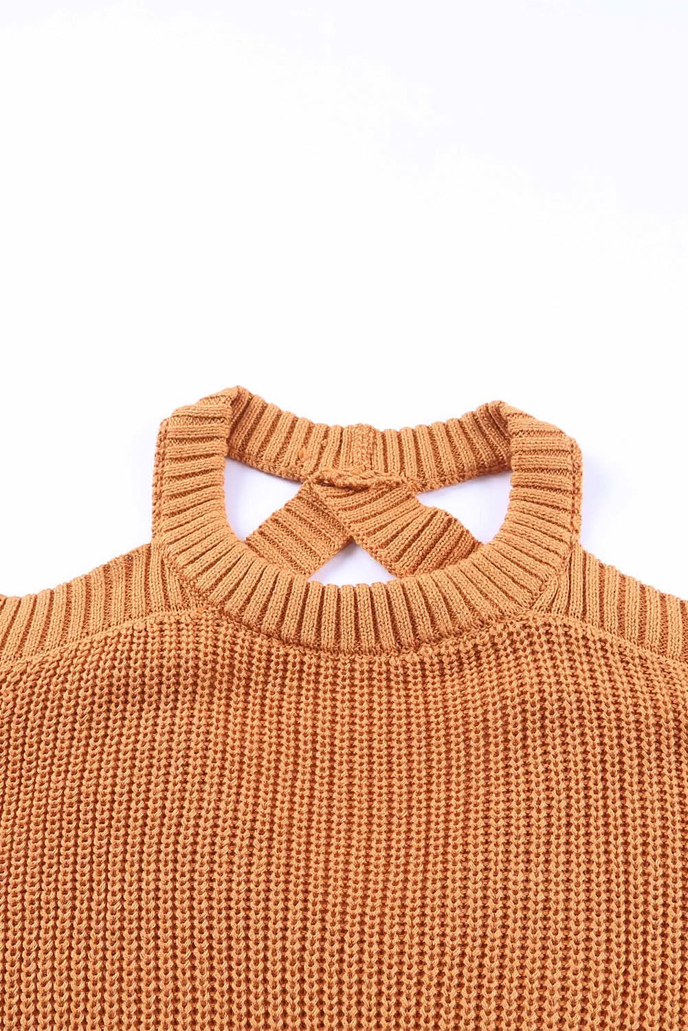 Chic cold shoulder sweater - brown - Love Salve 