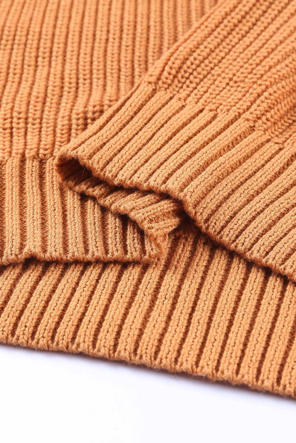 Chic cold shoulder sweater - brown - Love Salve 
