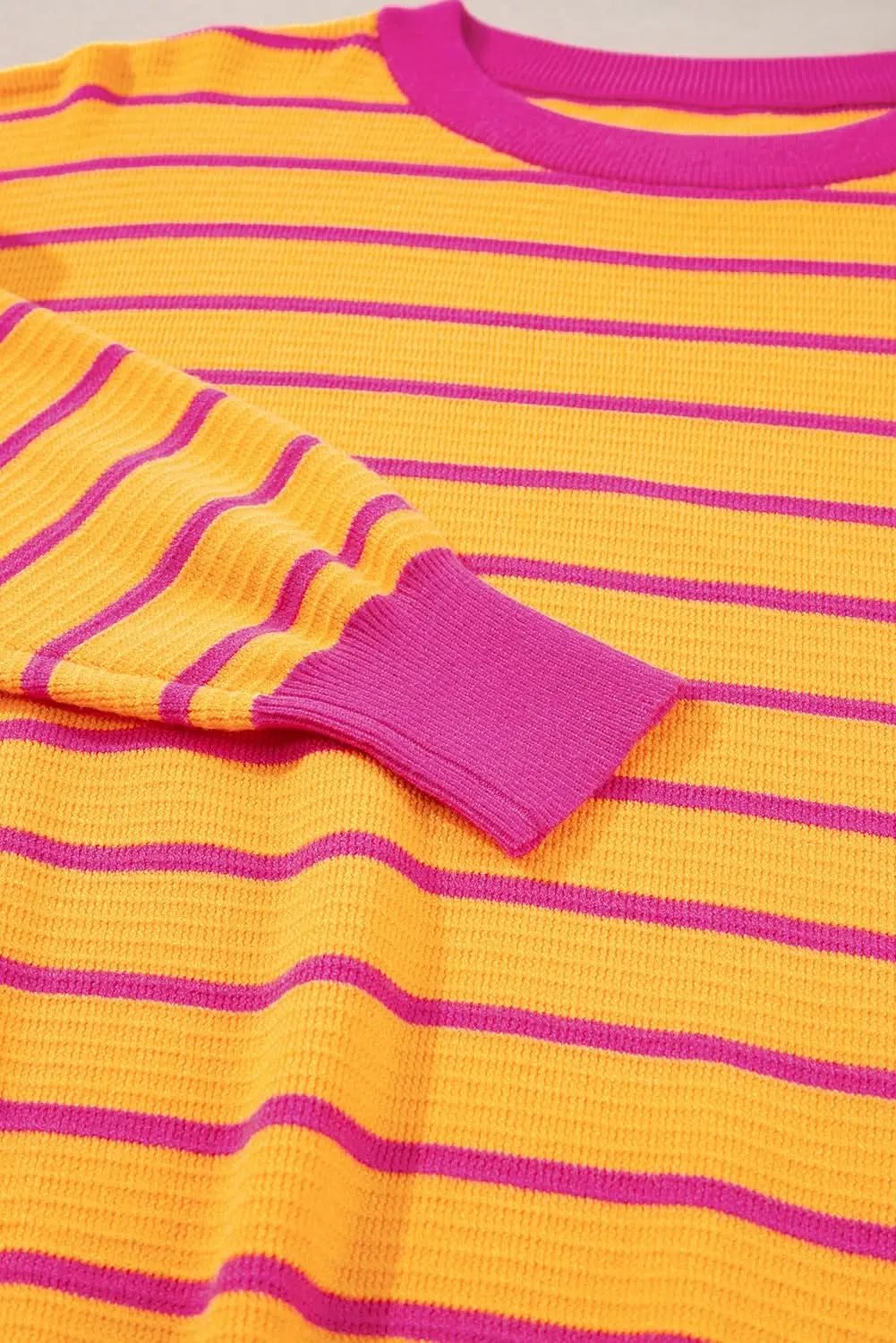 Casual orange striped sweater - Love Salve 