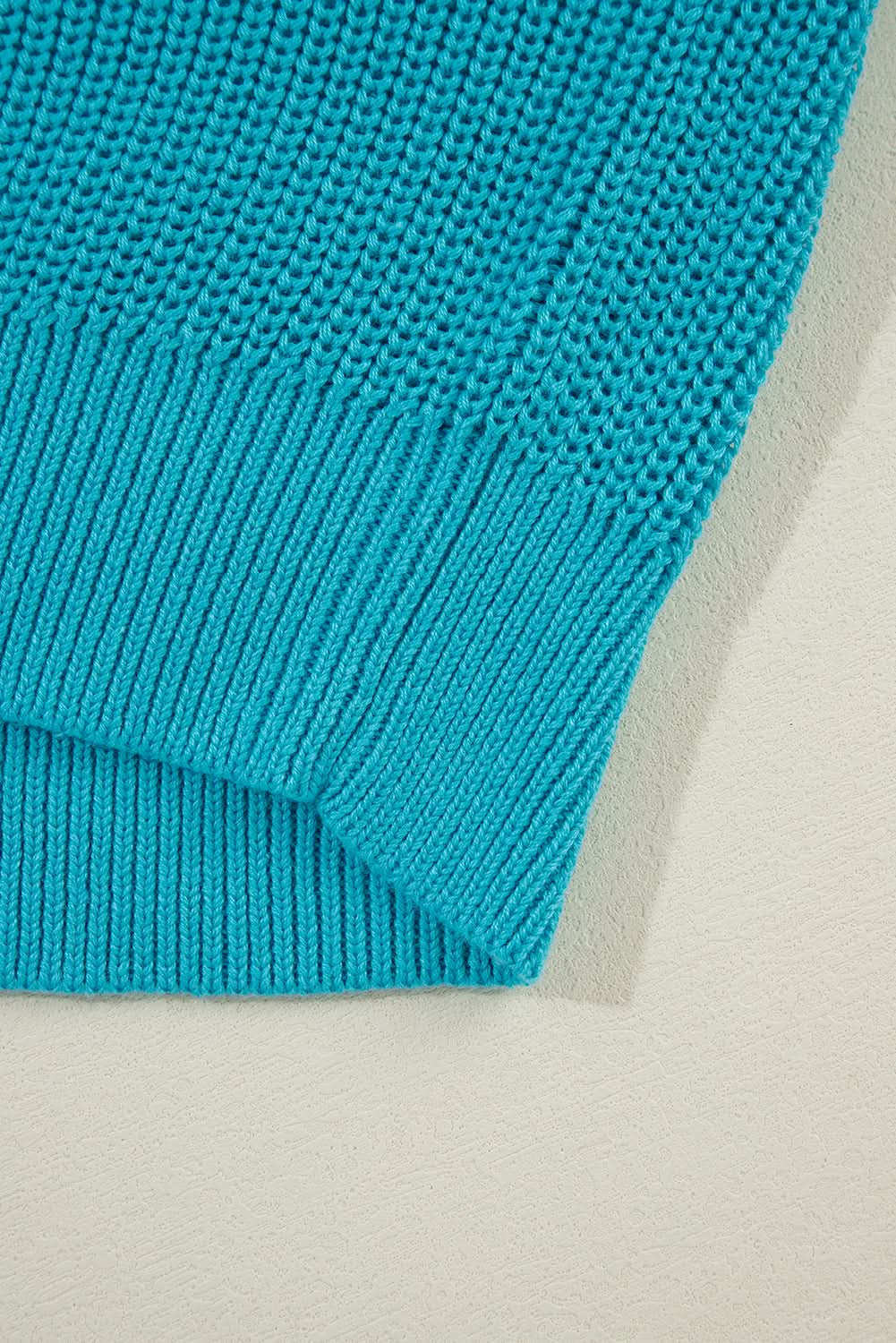 Turquoise Ruffled Knit Sweater - Love Salve 