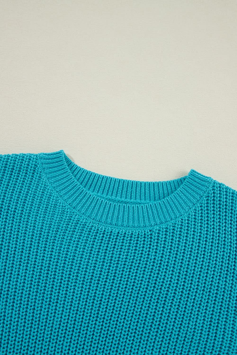 Turquoise Ruffled Knit Sweater - Love Salve 