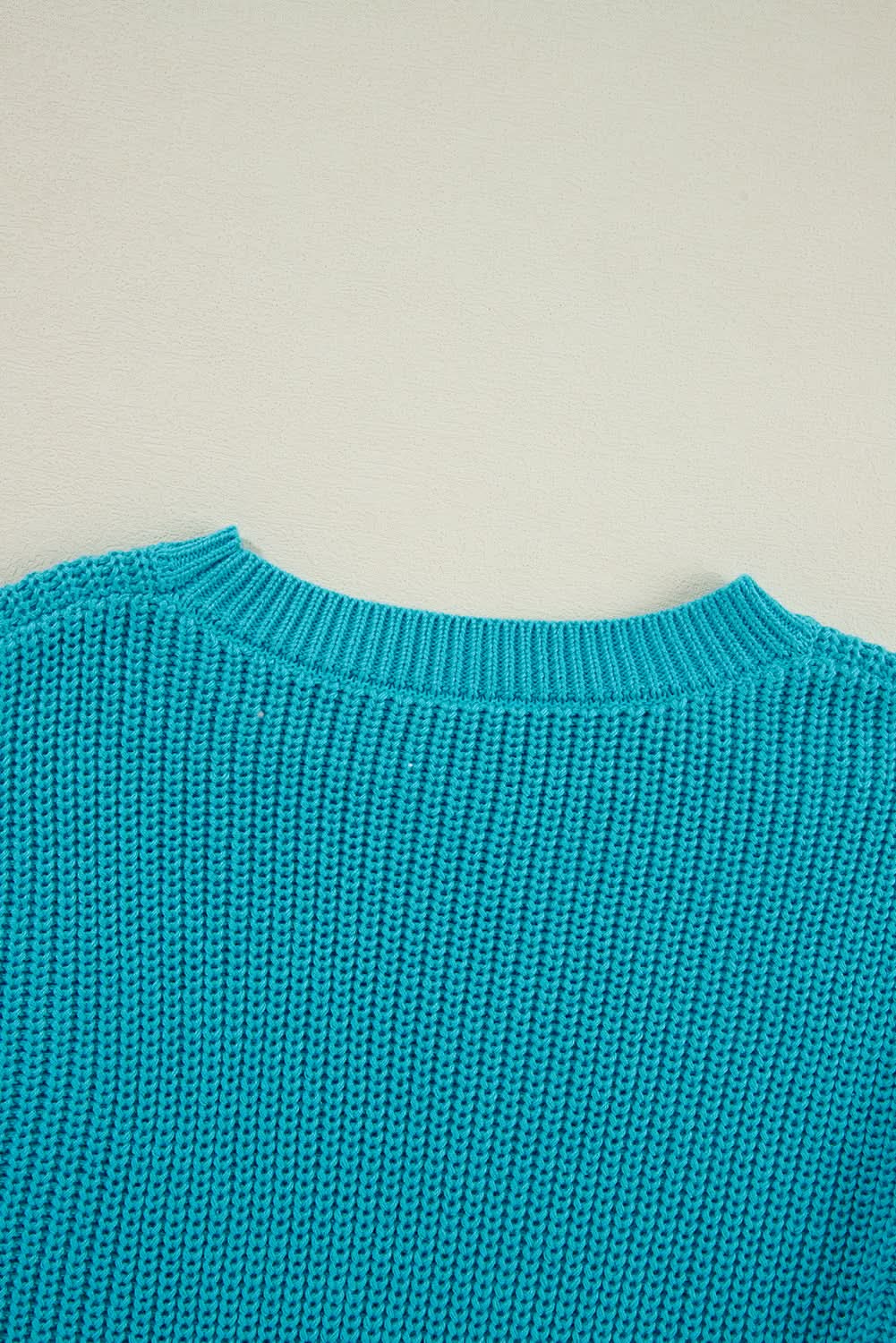 Turquoise Ruffled Knit Sweater - Love Salve 