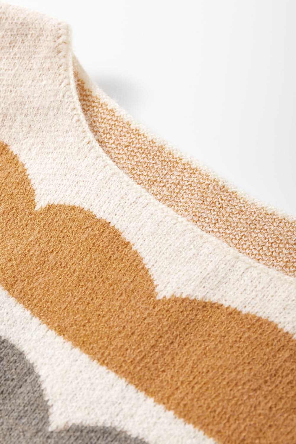 Chic yellow striped balloon sleeve sweater - Love Salve 