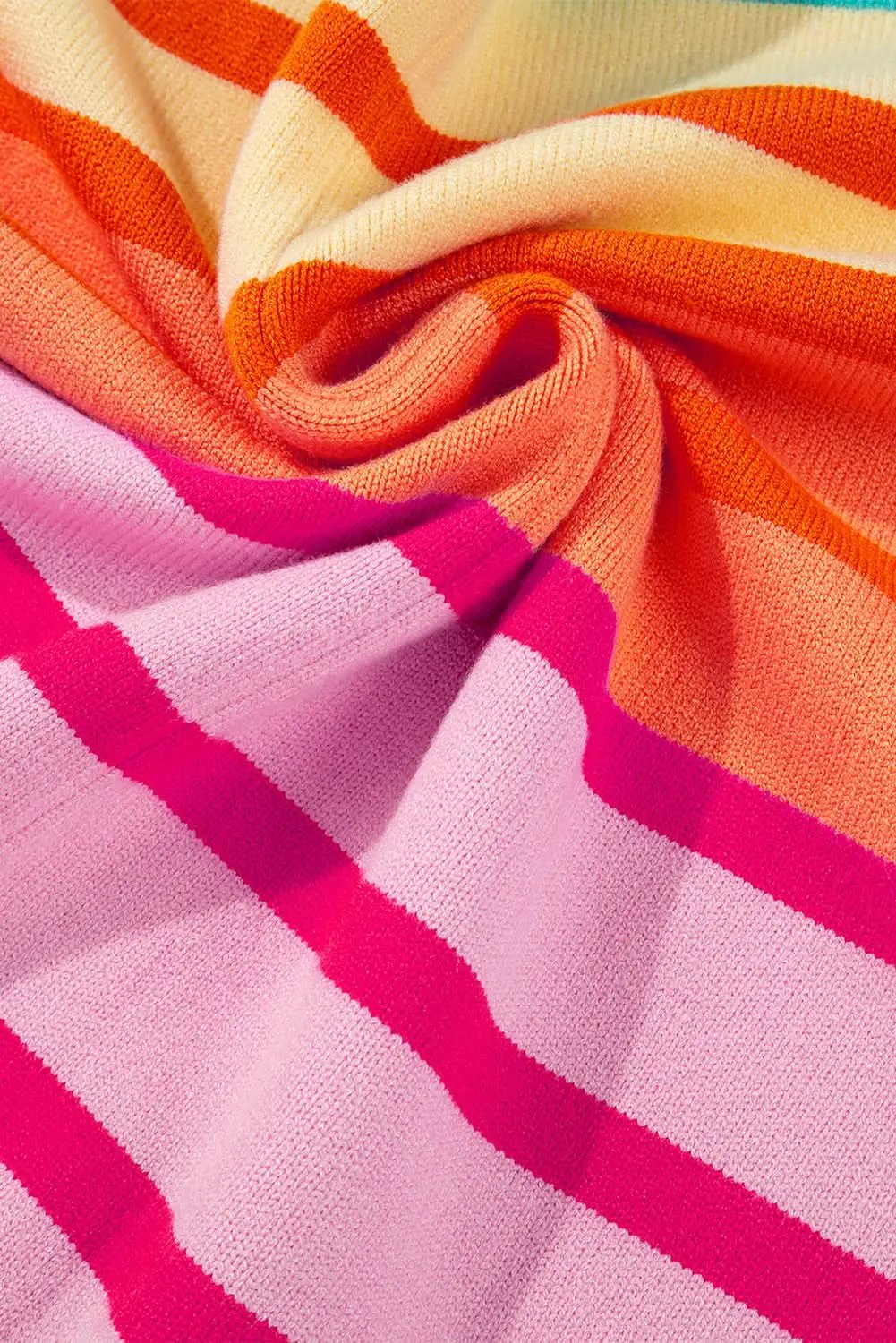 Loose-fit yellow striped sweater - Love Salve 