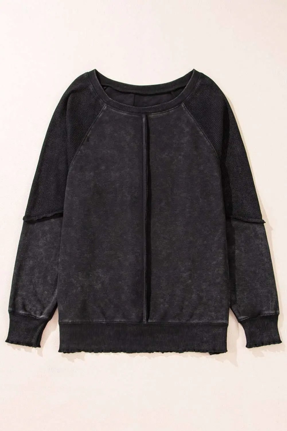 Chic black patchwork sweatshirt - Love Salve 