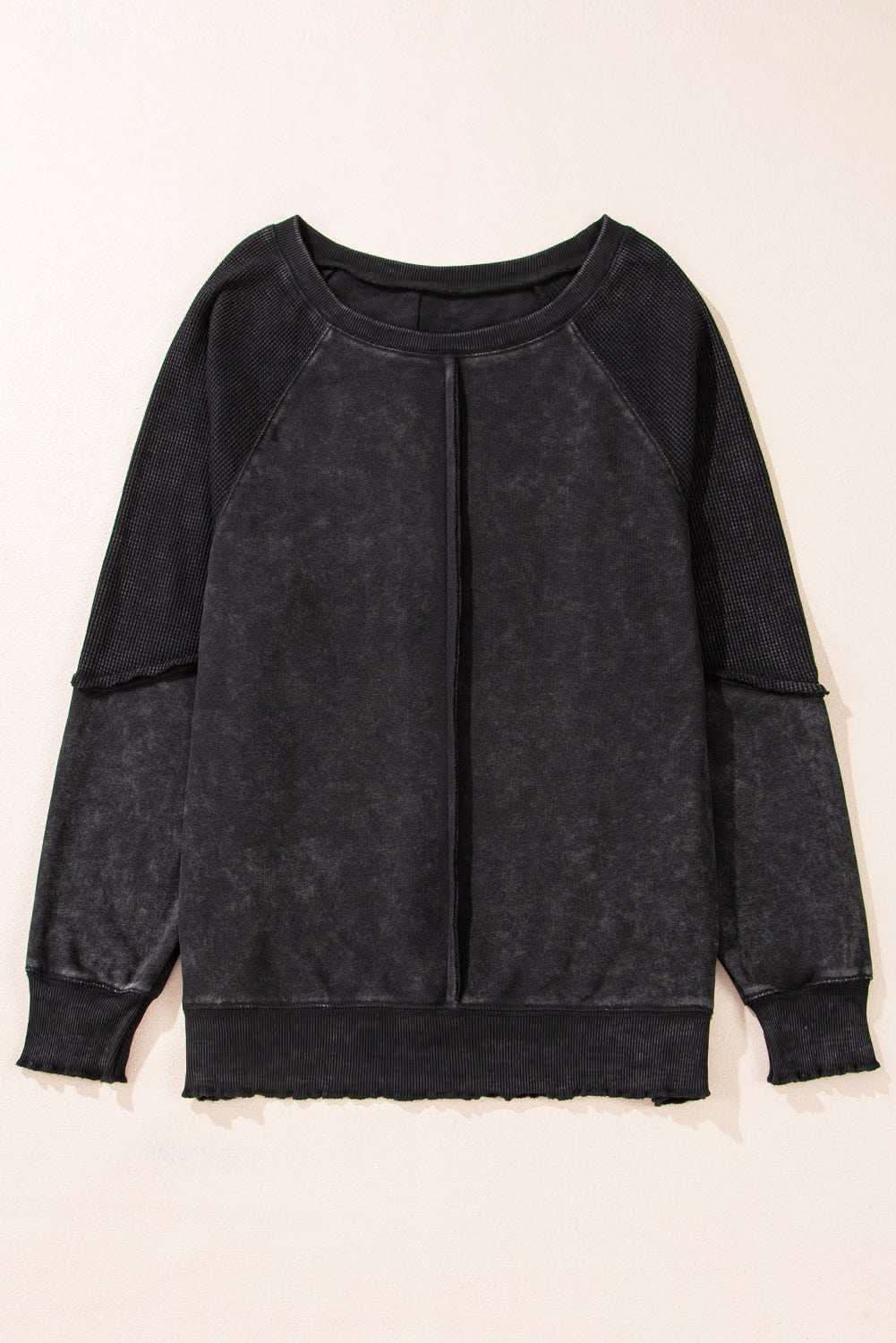Chic black patchwork sweatshirt - Love Salve 