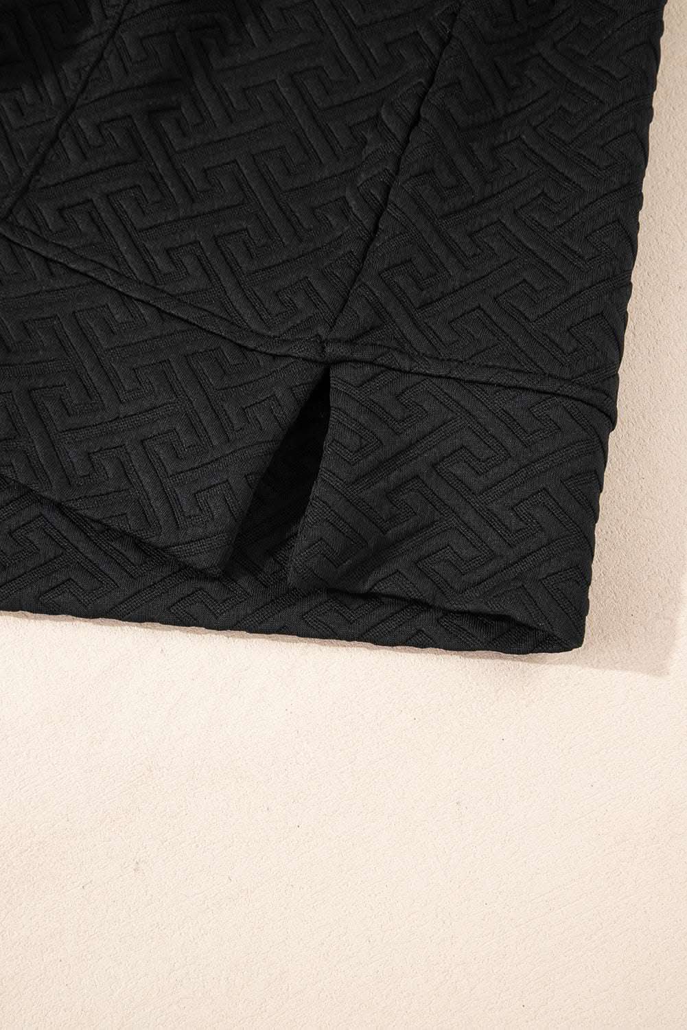 Textured black half-zip sweatshirt - Love Salve 