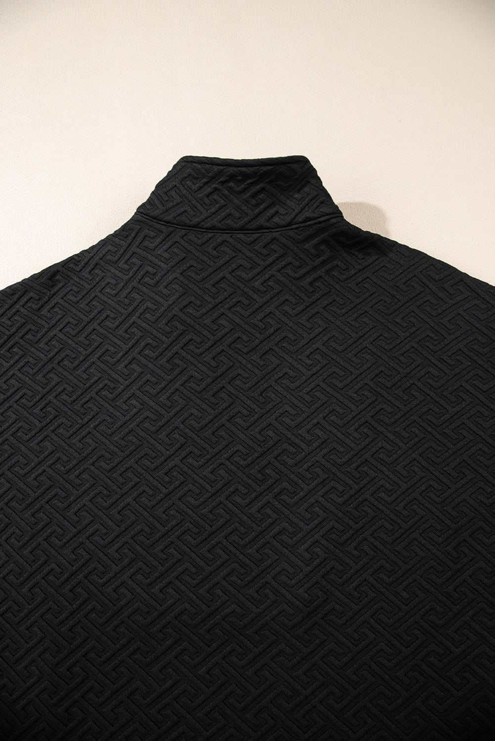 Textured black half-zip sweatshirt - Love Salve 