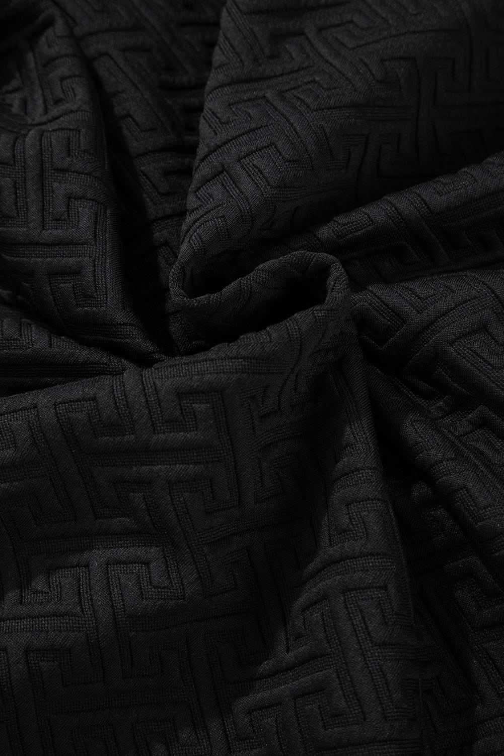 Textured black half-zip sweatshirt - Love Salve 