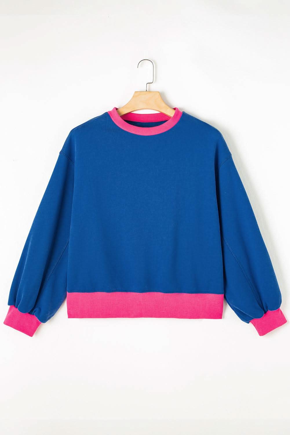 Chic colorblock bubble sleeve sweatshirt - Love Salve 
