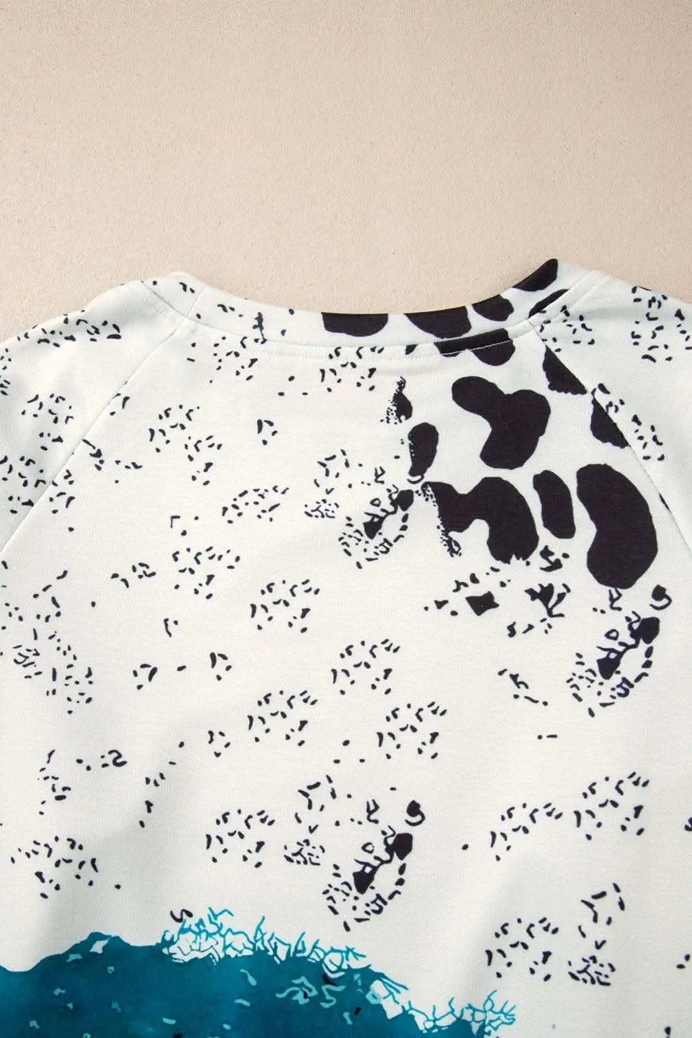 Blue tie dye cow print sweatshirt - Love Salve 