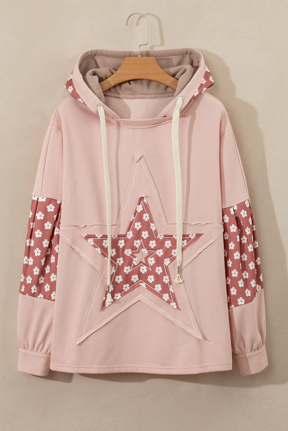 Floral star patchwork hoodie - Love Salve 