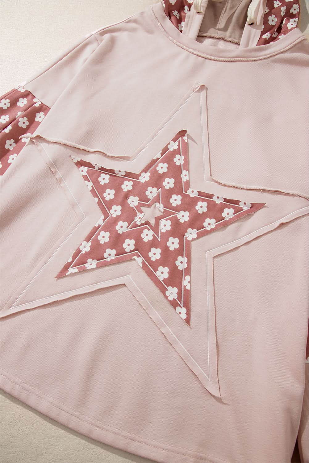 Floral star patchwork hoodie - Love Salve 