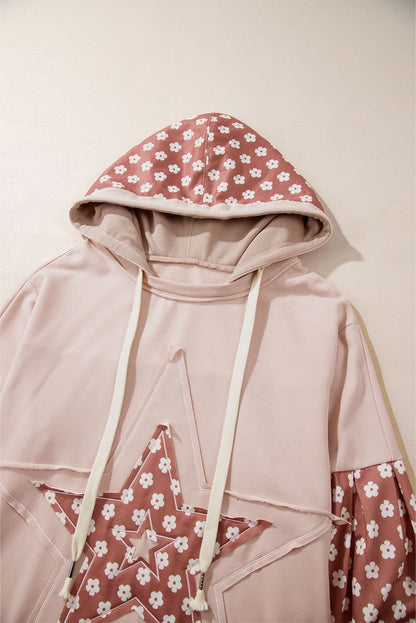 Floral star patchwork hoodie - Love Salve 