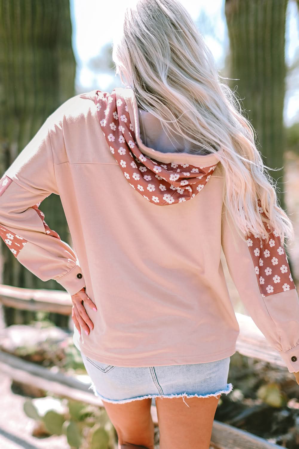 Floral star patchwork hoodie - Love Salve 
