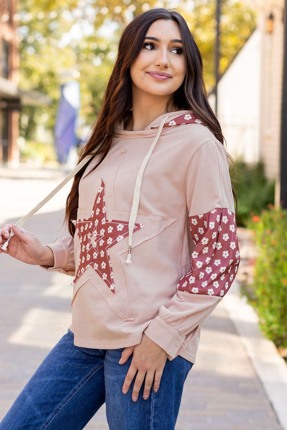 Floral star patchwork hoodie - Love Salve 
