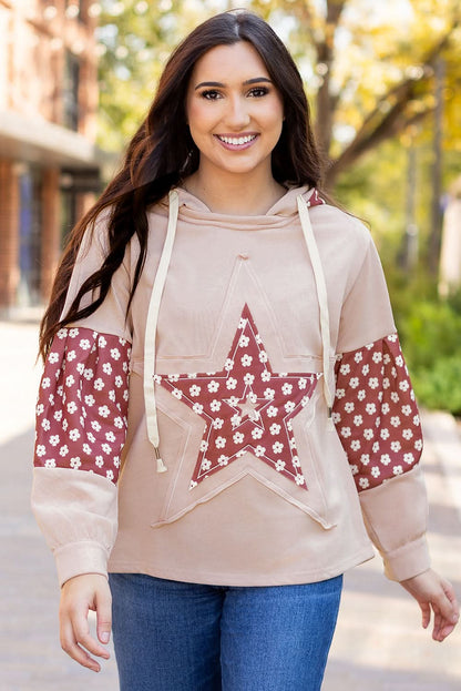 Floral star patchwork hoodie - Love Salve 