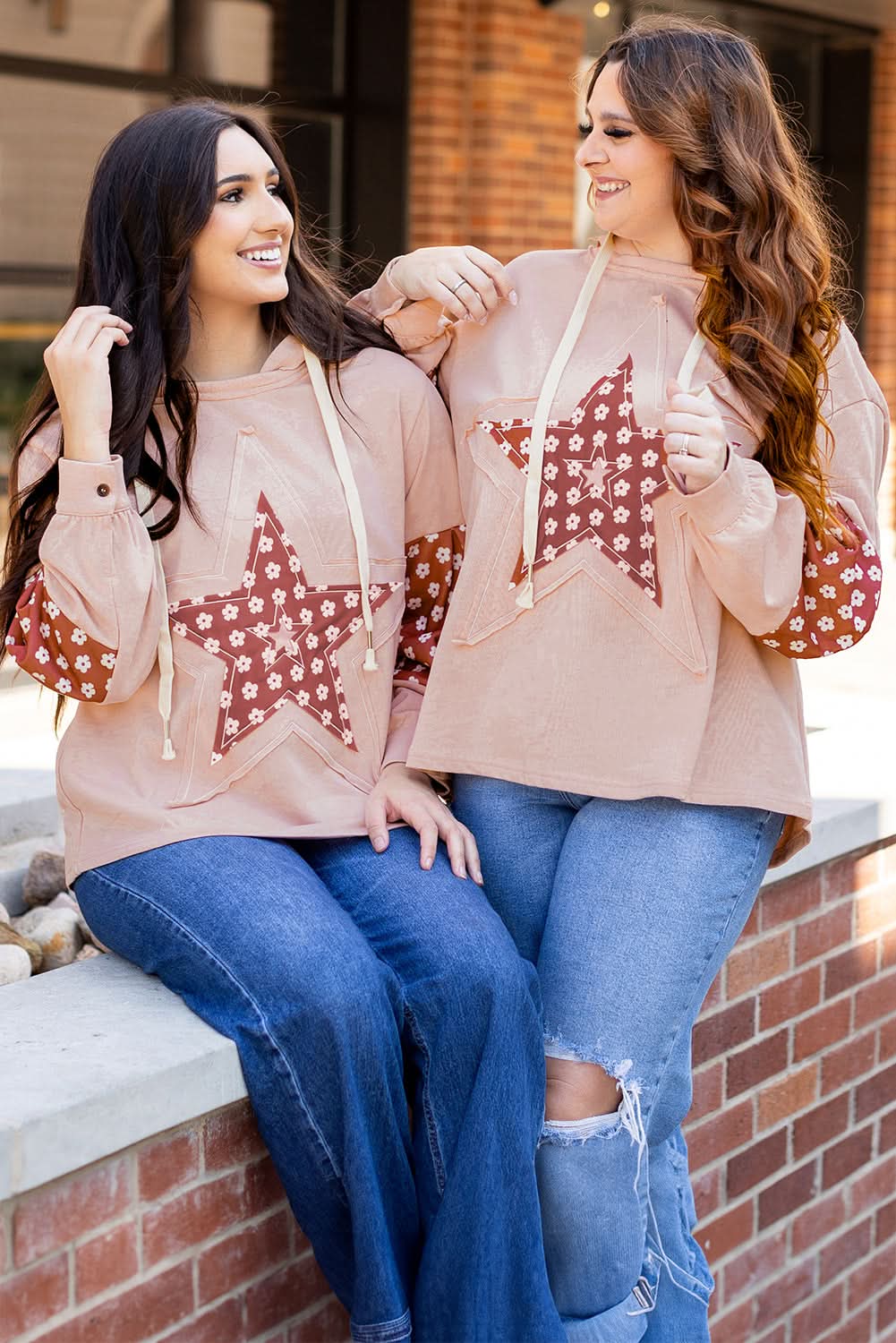 Floral star patchwork hoodie - Love Salve 