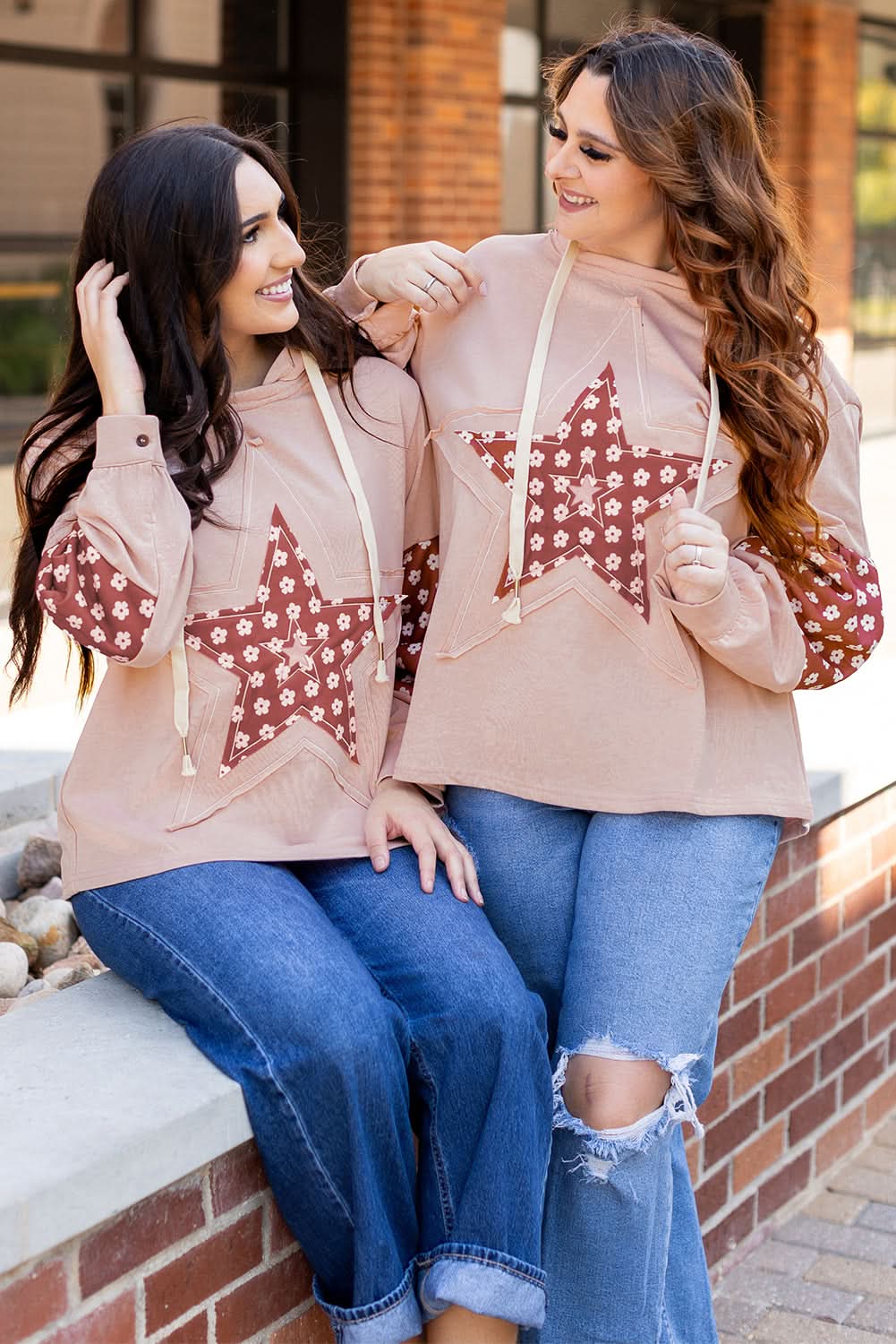 Floral star patchwork hoodie - Love Salve 