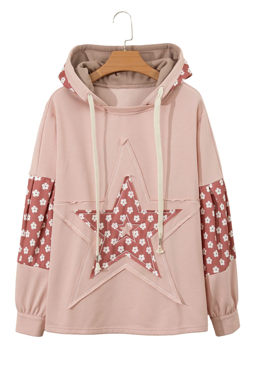 Floral star patchwork hoodie - Love Salve 