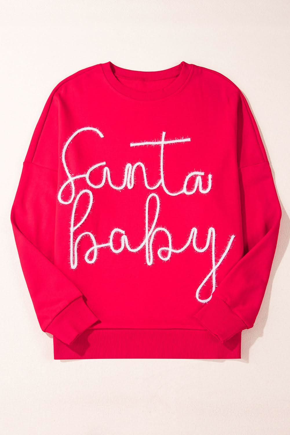 Cozy red Santa baby sweatshirt - Love Salve 
