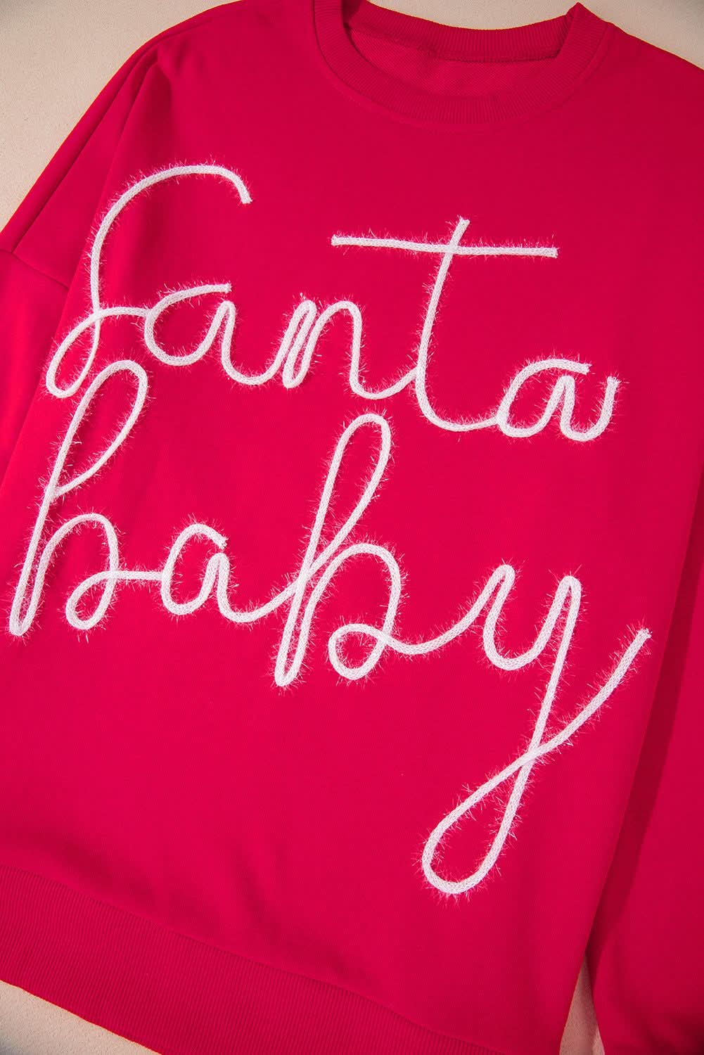 Cozy red Santa baby sweatshirt - Love Salve 