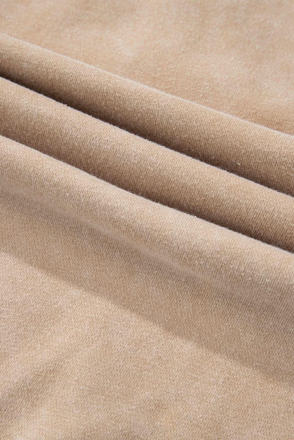 Chic light beige waffle knit sweatshirt - Love Salve 