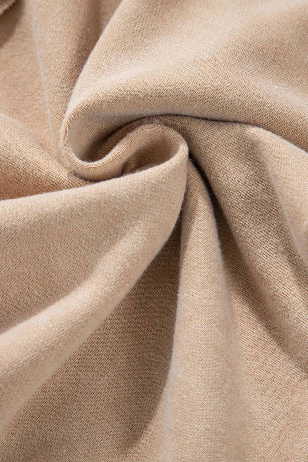 Chic light beige waffle knit sweatshirt - Love Salve 