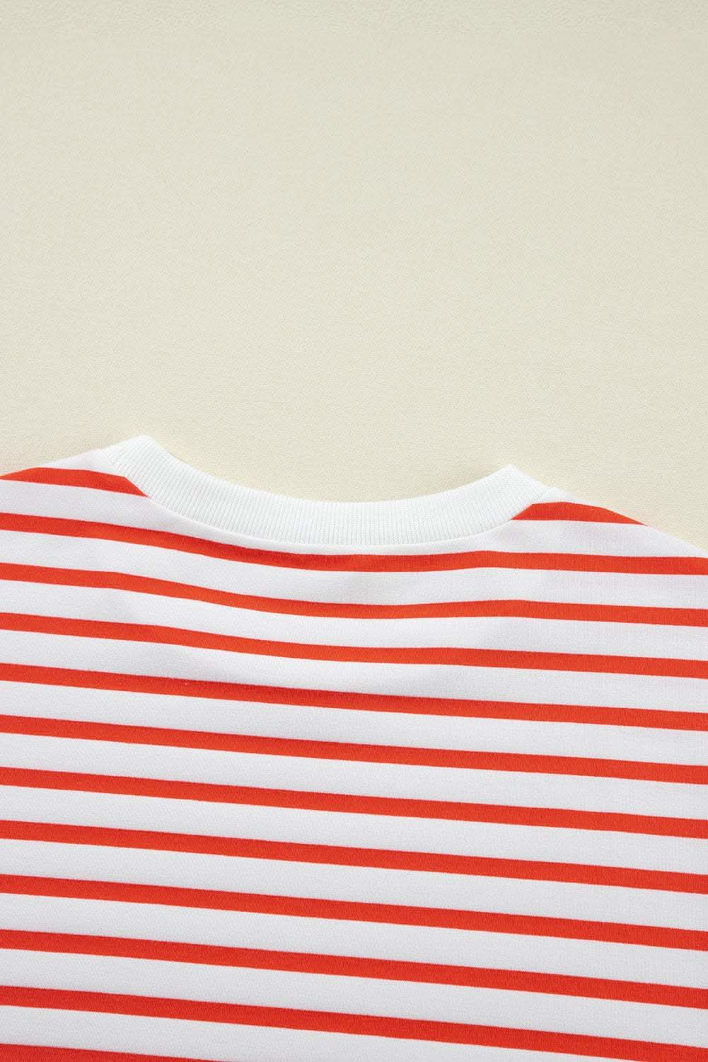 Chic orange stripe oversized sweatshirt - Love Salve 
