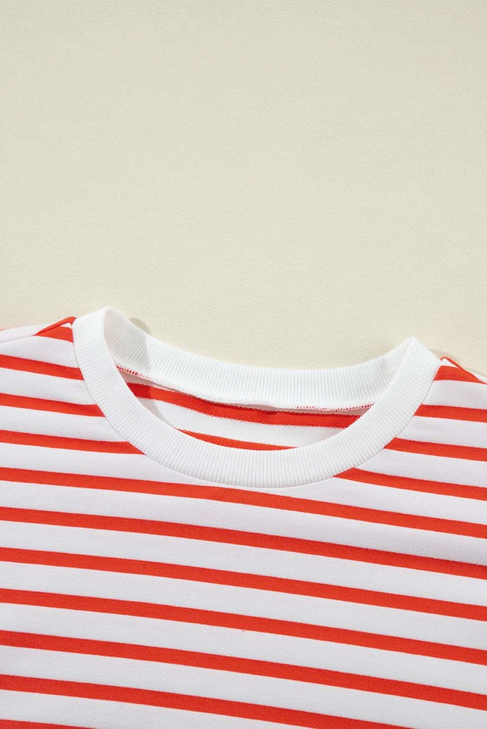 Chic orange stripe oversized sweatshirt - Love Salve 