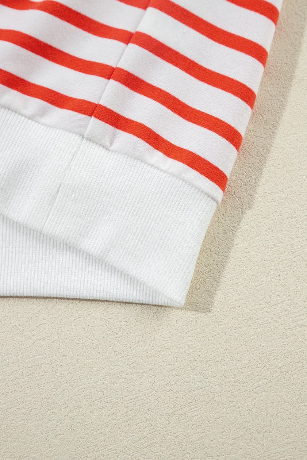 Chic orange stripe oversized sweatshirt - Love Salve 