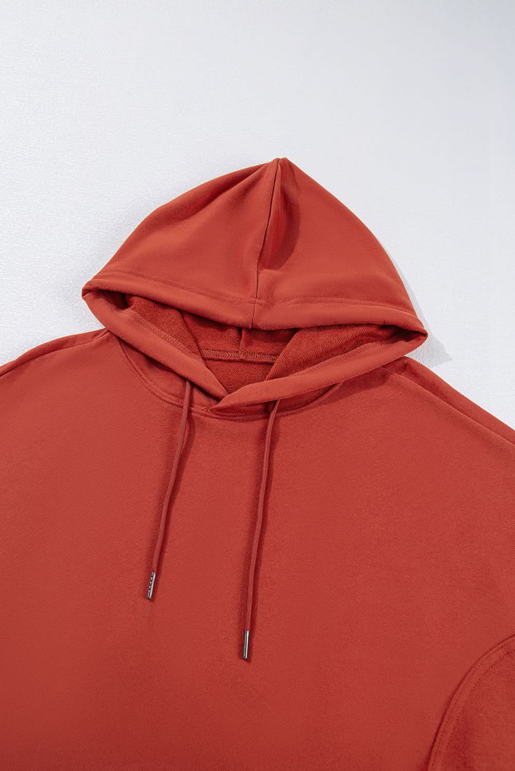 Red clay oversized drawstring hoodie - Love Salve 
