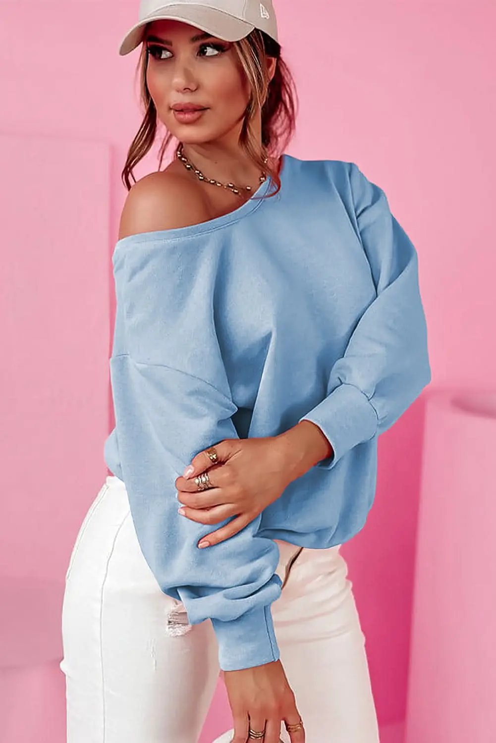 Sky blue bowknot sweatshirt - Love Salve 