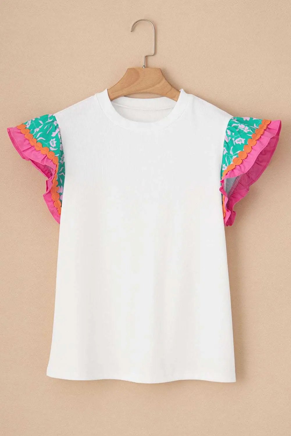 Floral sleeve shift top with ricrac details - Love Salve 