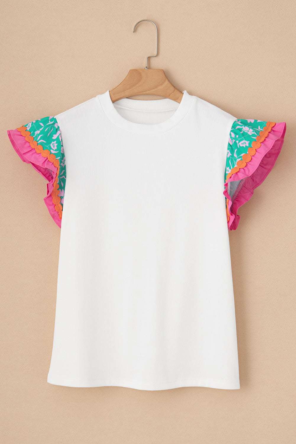Floral sleeve shift top with ricrac details - Love Salve 