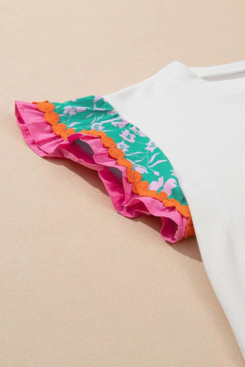 Floral sleeve shift top with ricrac details - Love Salve 